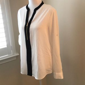 Calvin Klein white polyester blouse